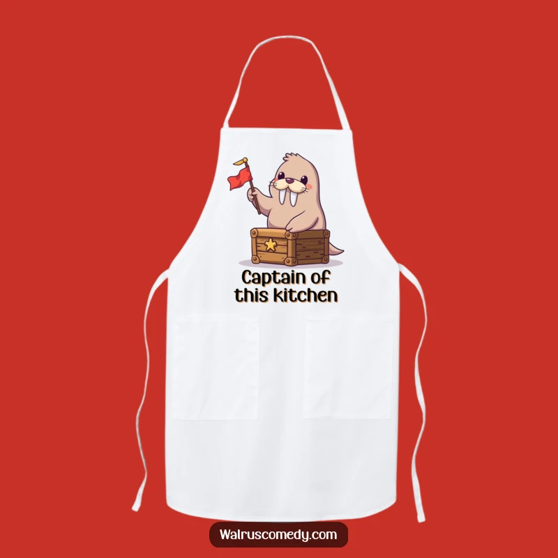 Funny Happy Walrus Treasure Chest Apron - Protect Your Clothes with Humor