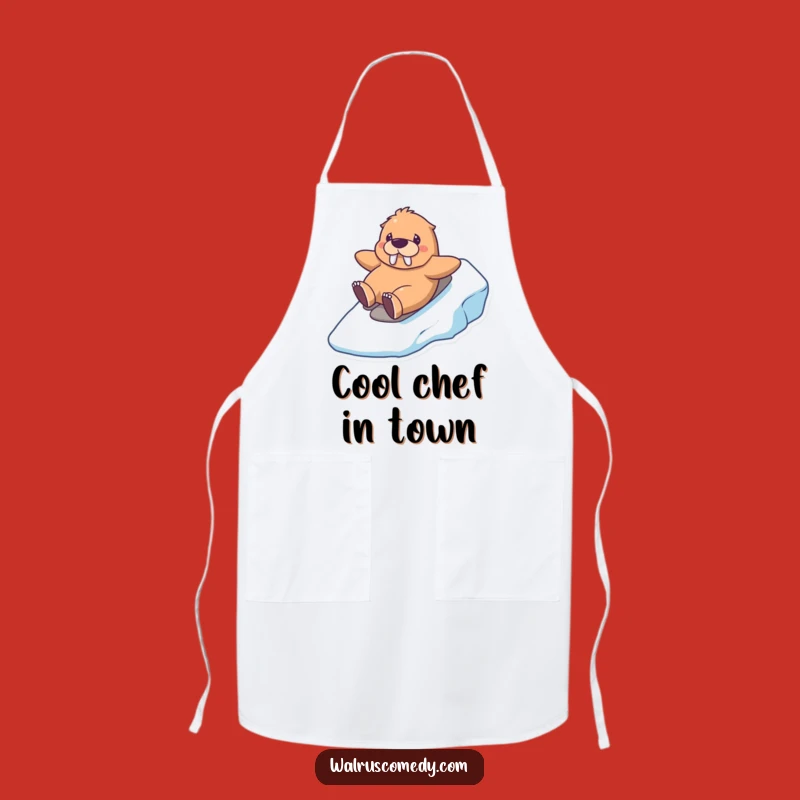 Funny Kawaii Walrus Icy Apron: Cook Up Winter Fun With Smiles