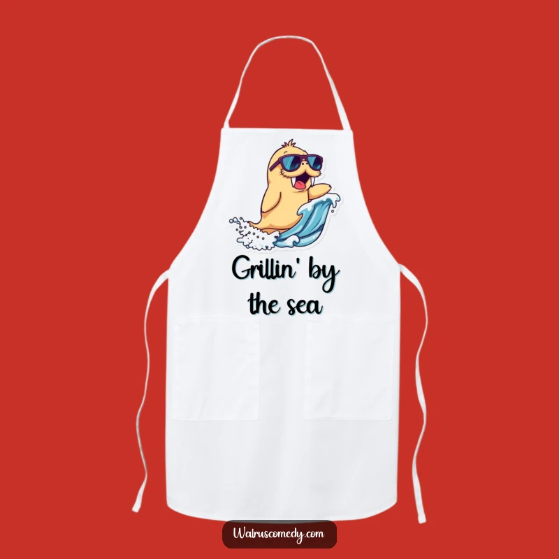 Funny Walrus Apron - Surfer Chef, Great Kitchen Gift