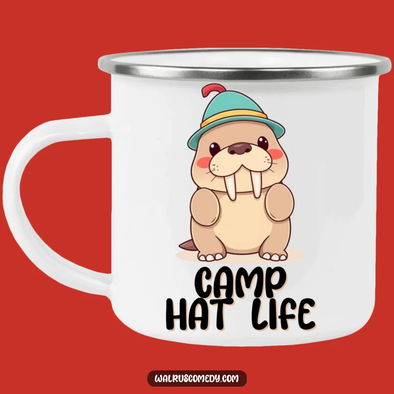 Funny Walrus Hat Trick Camping Mug, Outdoor Style, Perfect Funny Gift