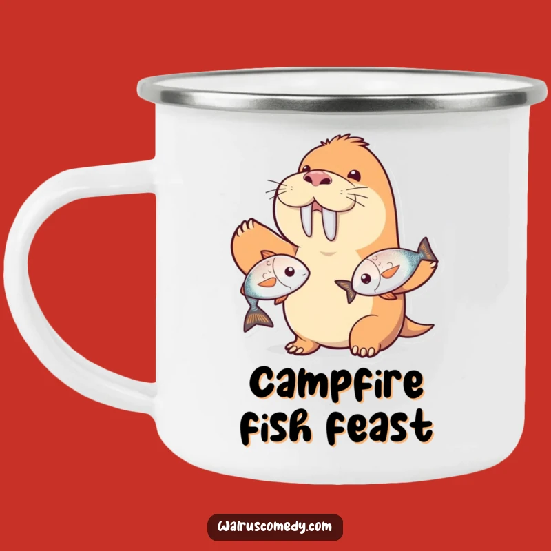 Funny Walrus Camping Mug - Juggling Drinkware, Ideal Outdoor Gift
