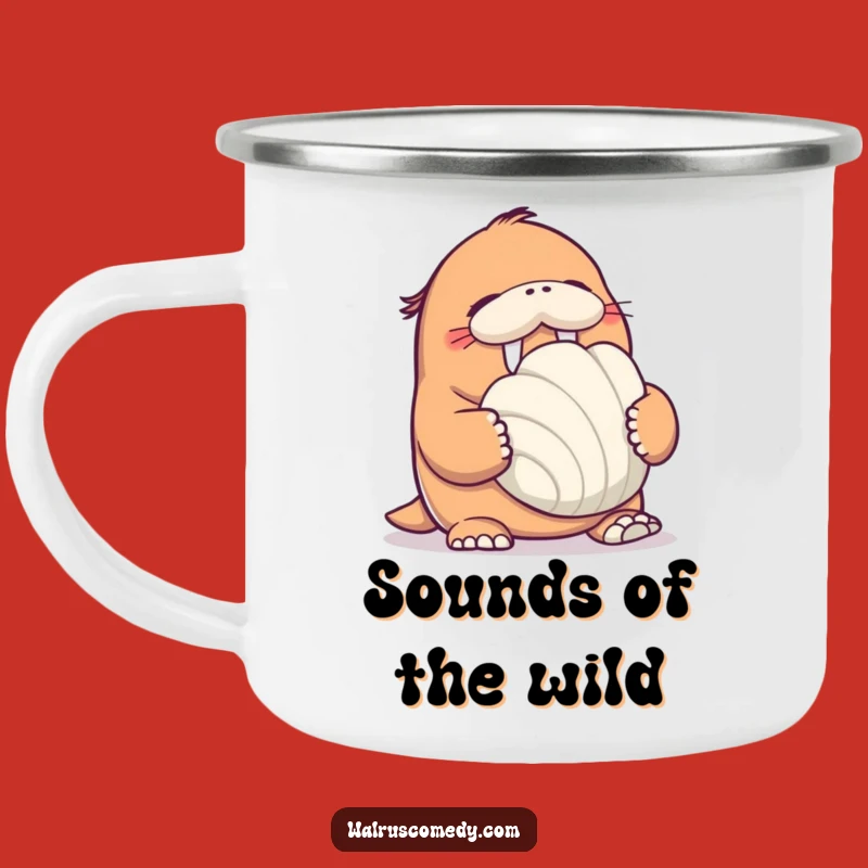 Durable Funny Walrus Seashell Camping Mug: Hilarious Outdoor Find