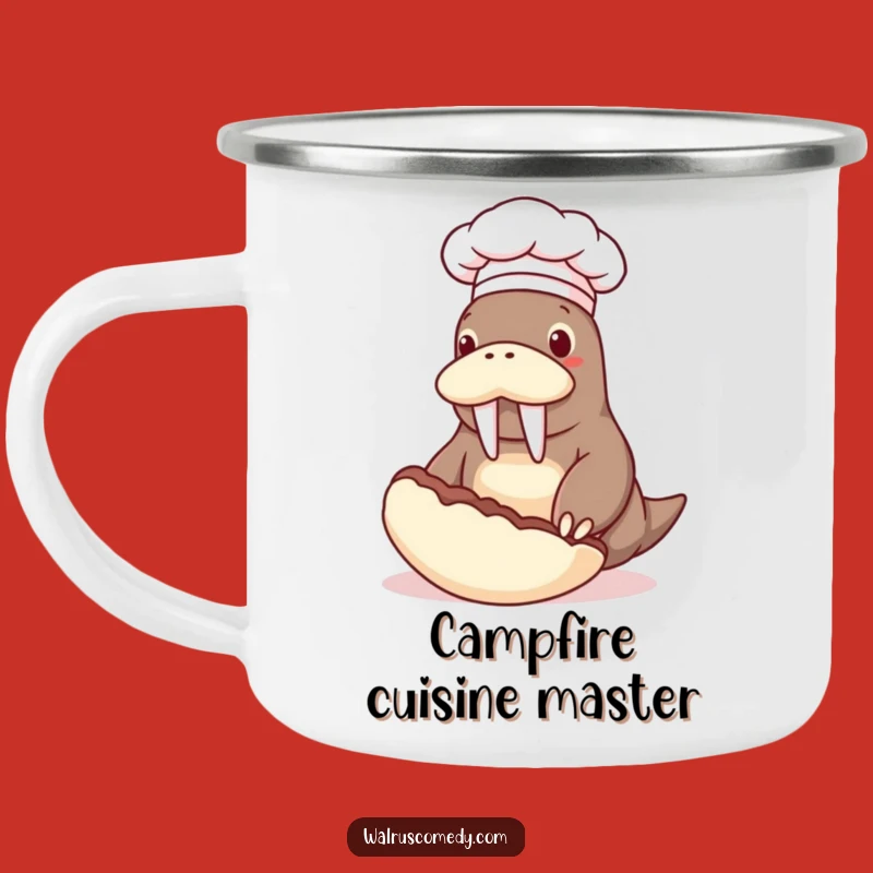 Funny Chef Walrus Camping Mug: Hilarious Outdoor Cooking Companion Gift!