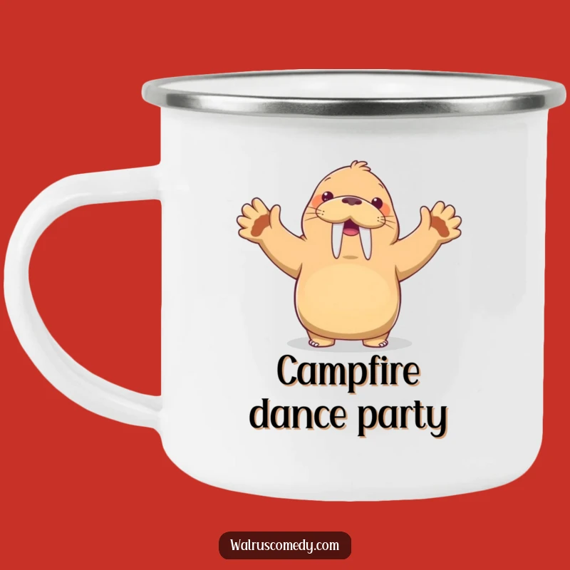 Funny Kawaii Walrus Dancing Camping Mug: Groove on Adventures - Perfect Gift