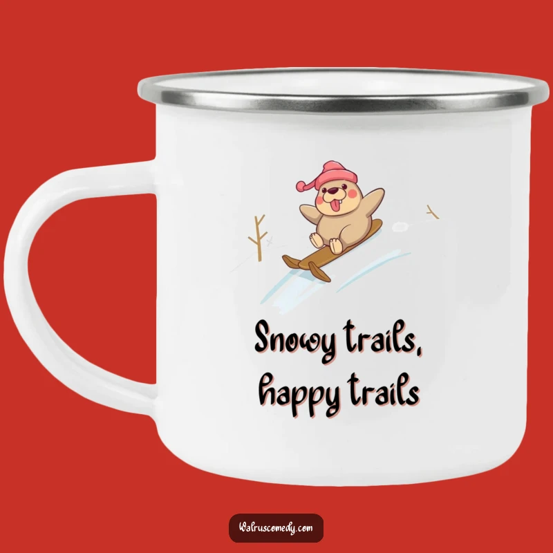 Funny Snow Walrus Camping Mug: Hilarious Winter Drinkware for Outdoor Fun Gift!