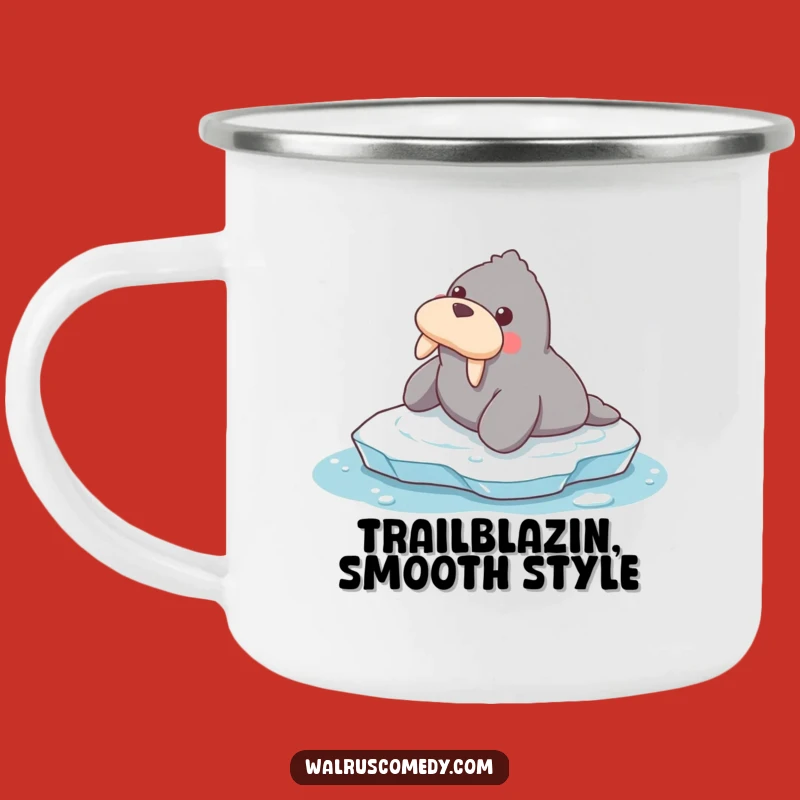 Funny Walrus Sliding Camping Mug: Outdoor Arctic Adventure Gift