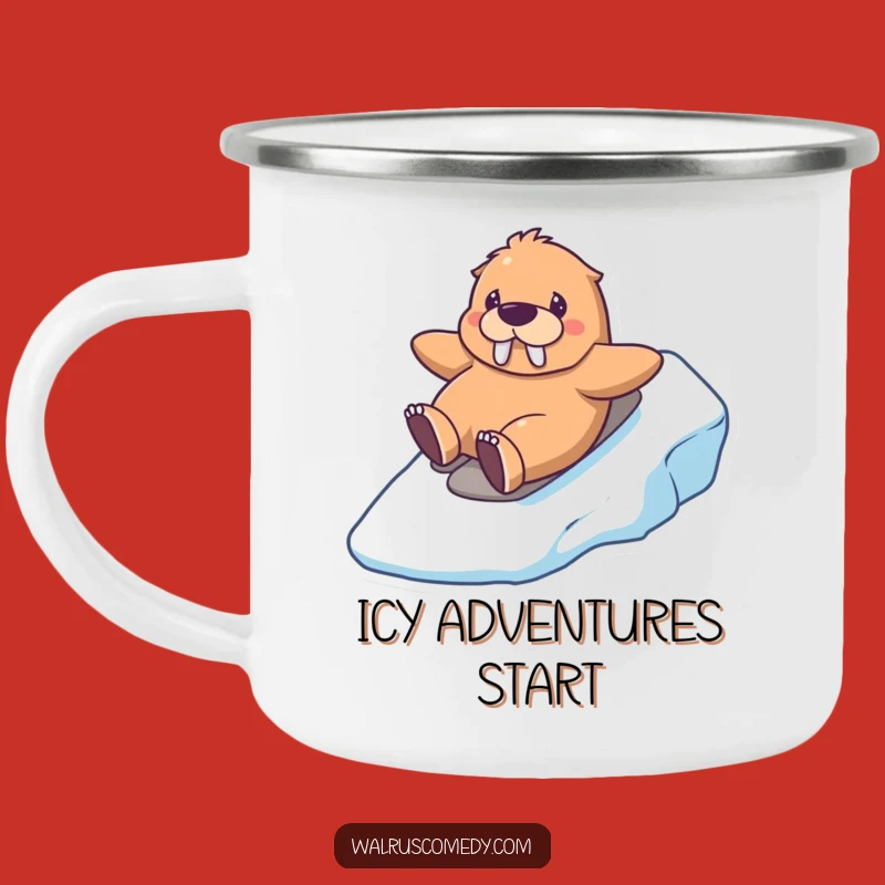 Funny Kawaii Walrus Icy Camping Mug: Adventure With Winter Grins