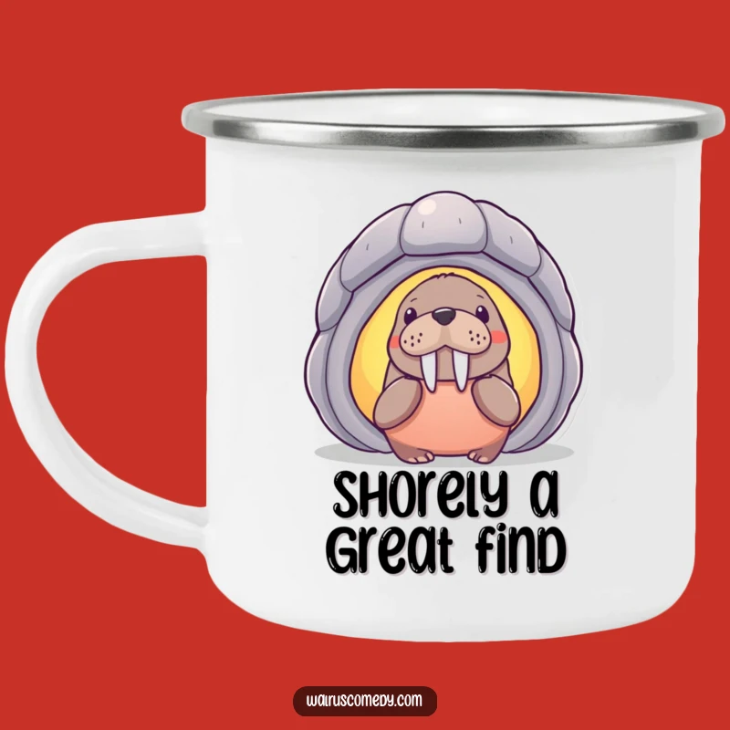 Funny Walrus Shell Camping Mug, Humorous Outdoor Gift for Adventurers