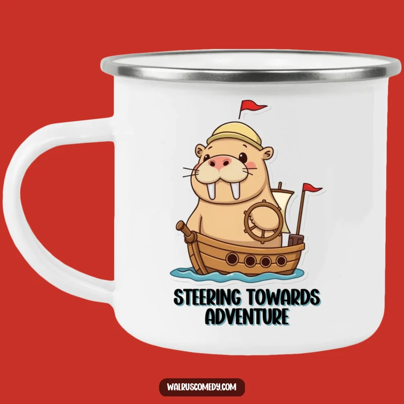 Funny Adventurous Walrus Ship Camping Mug: Your Voyage Companion