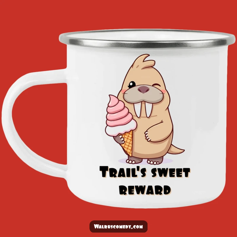 Funny Walrus Ice Cream Camp Mug: Enjoy Sweet Drinks with Hilarious Arctic Charm
