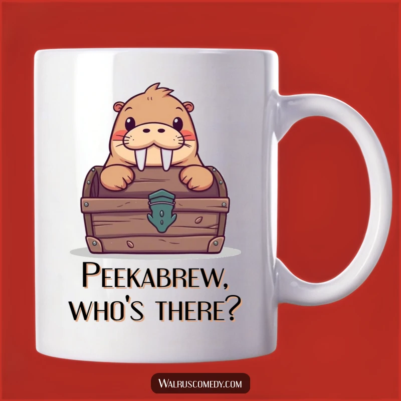 Funny Curious Walrus Mug: Peek-a-Boo Treasure Hunter Gift!