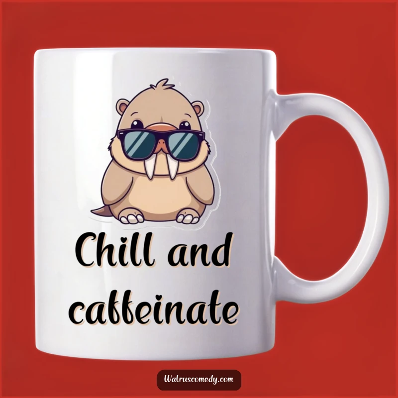 Funny Kawaii Walrus Sunglasses Mug: Cool Vibes for Your Coffee!