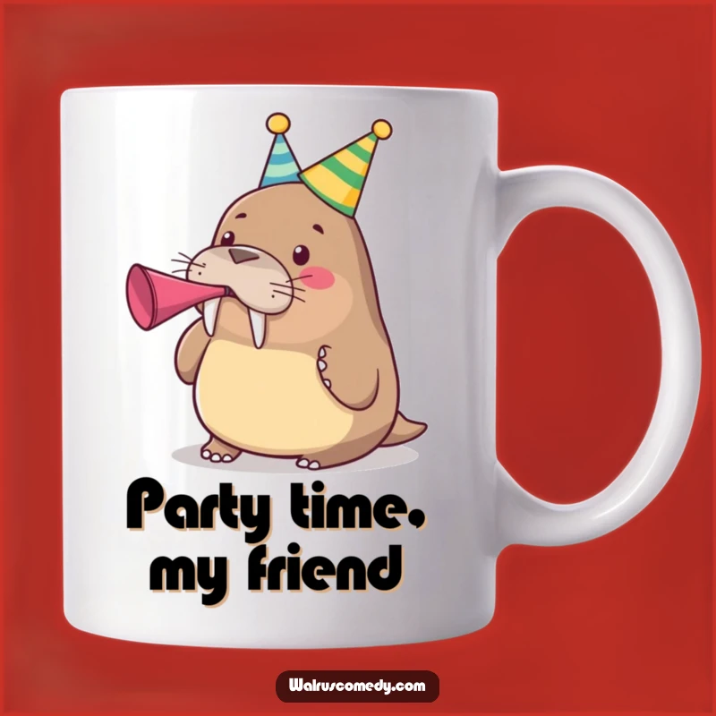 Funny Party Walrus Mug - Birthday Celebration, Perfect Funny Gift!