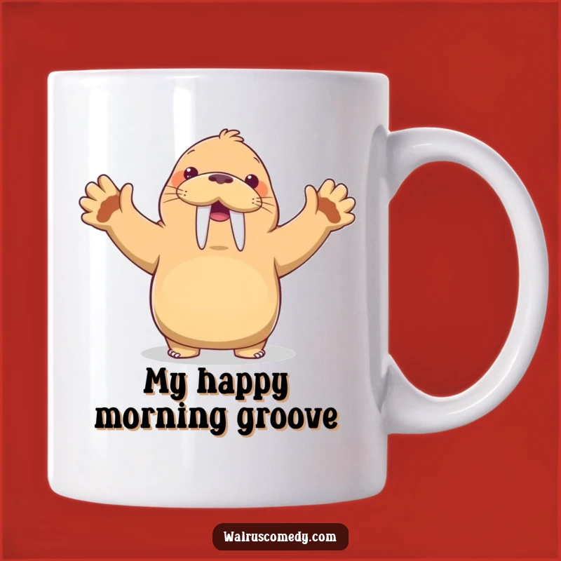 Funny Kawaii Walrus Dancing Mug: Hilarious Moves & Grins Make a Perfect Gift