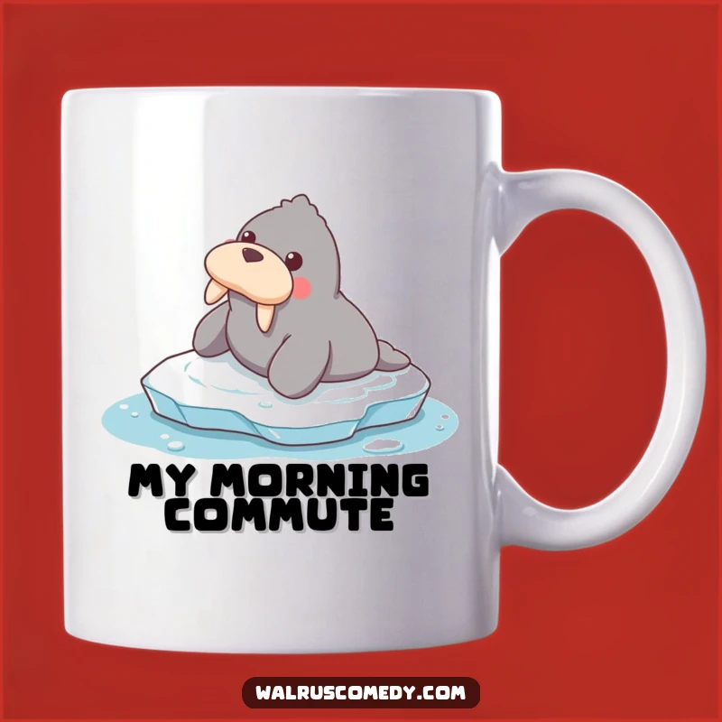 Funny Walrus Sliding Mug: Hilarious Icy Adventure Gift for Friends