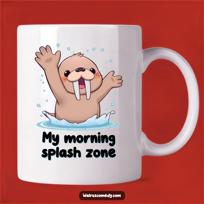 Funny Kawaii Walrus Water Splash Mug - Adorable Arctic Animal, Perfect Humorous Gift