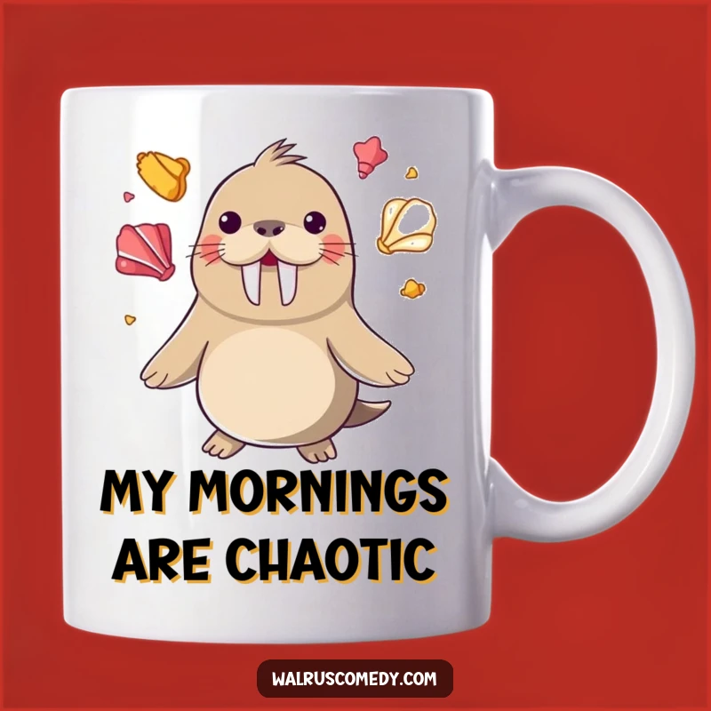 Funny Juggling Walrus Mug - Seashell Skill Display, Perfect Funny Gift!