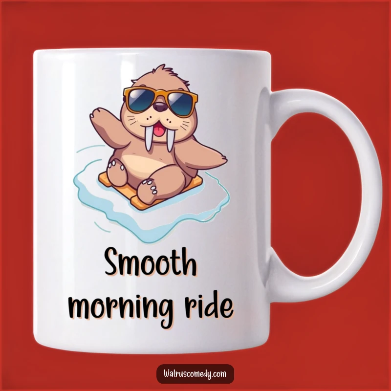 Funny Kawaii Walrus Sliding Mug: Cool Arctic Thrills Funny Gift!