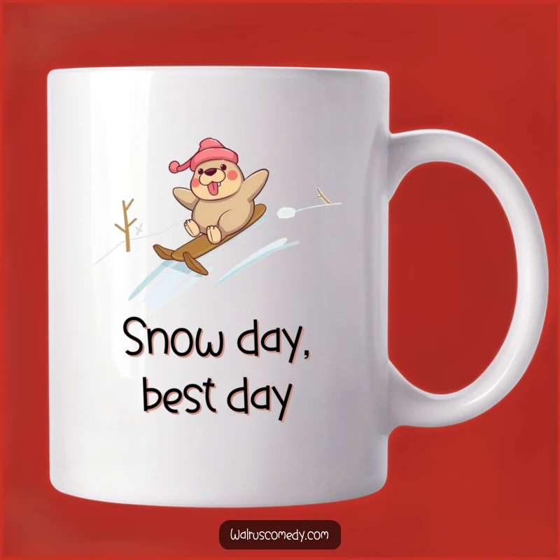 Funny Snowboarding Walrus Mug: Hilarious Winter Fun Gift for Thrill Seekers!