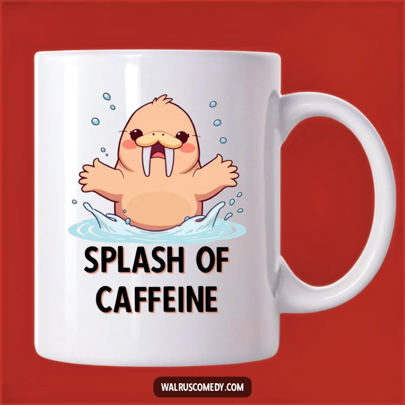 Funny Walrus Splashing Water Mug, Joyful Kawaii Fun, Perfect Funny Gift
