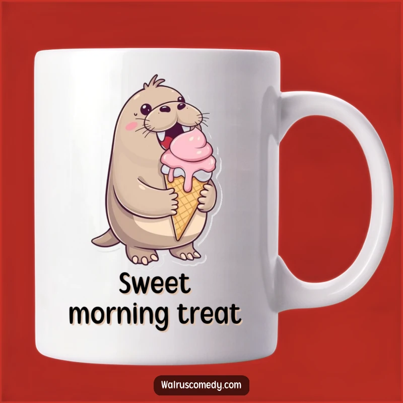 Funny Walrus Ice Cream Mug: Cheerful Treat Gift for Sweet Lovers