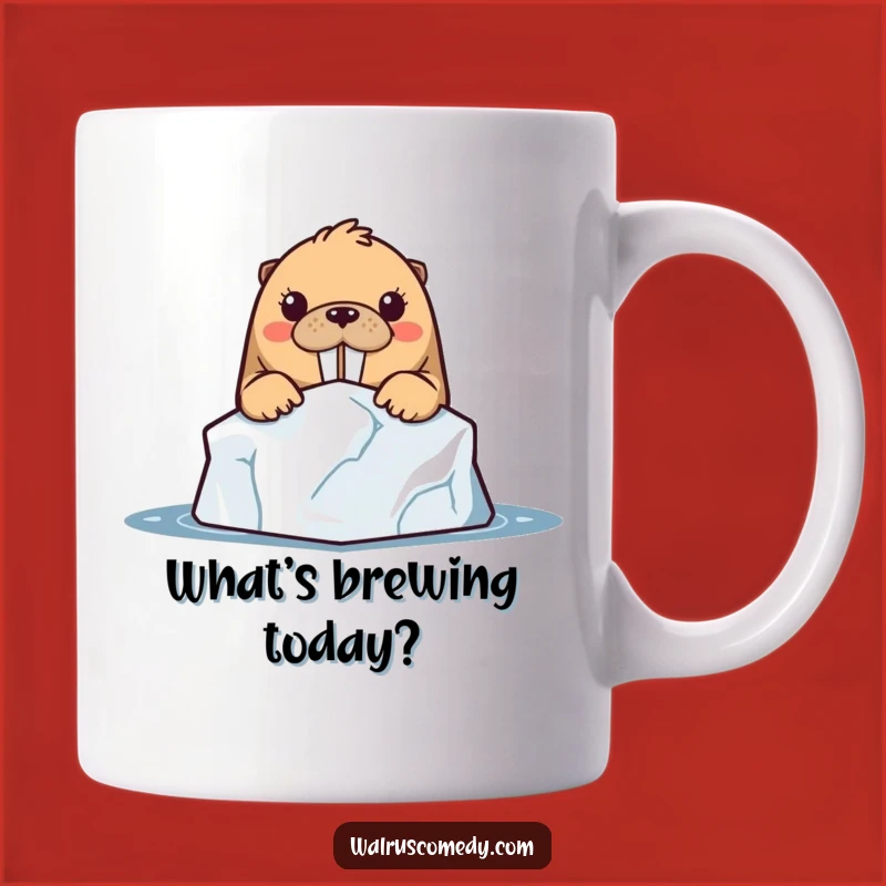 Funny Kawaii Walrus Curious Peek Mug - Mysterious Brew Gift!