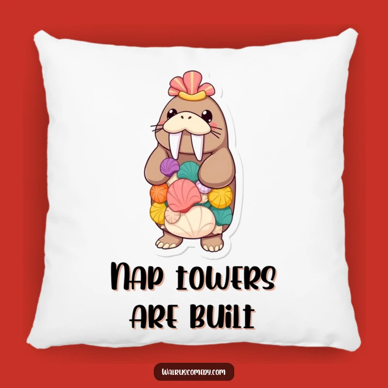 Comfortable Funny Walrus Seashell Pillow - Rest on a Bed of Laughs!
