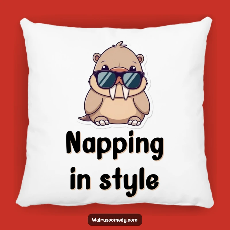 Cute Funny Kawaii Walrus Sunglasses Pillow: Relax in Style!