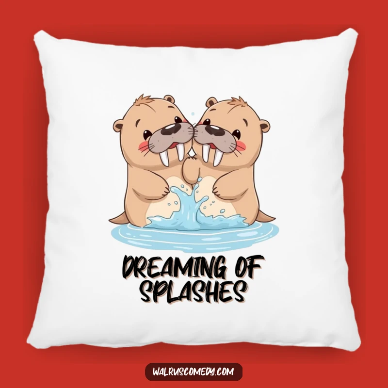 Funny Walrus Siblings Splash Pillow: Cuddle Up with Watery Fun