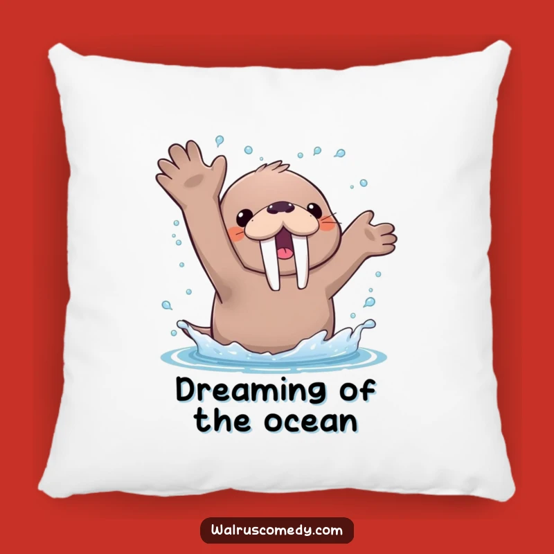 Funny Kawaii Walrus Splash Pillow - Cozy Arctic Comfort, Hilarious Gift