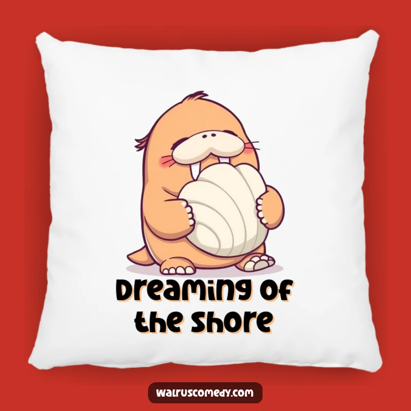 Comfy Funny Walrus Seashell Pillow: Cozy and Hilarious Accent