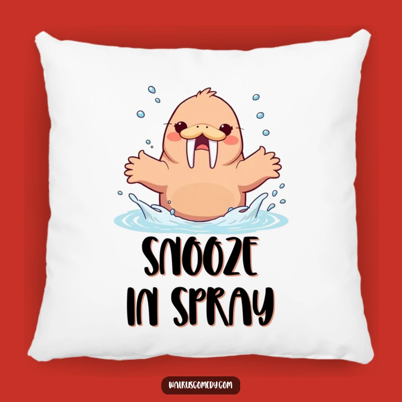 Funny Walrus Splashing Water Pillow, Cozy Fun Accent, Sweet Funny Gift