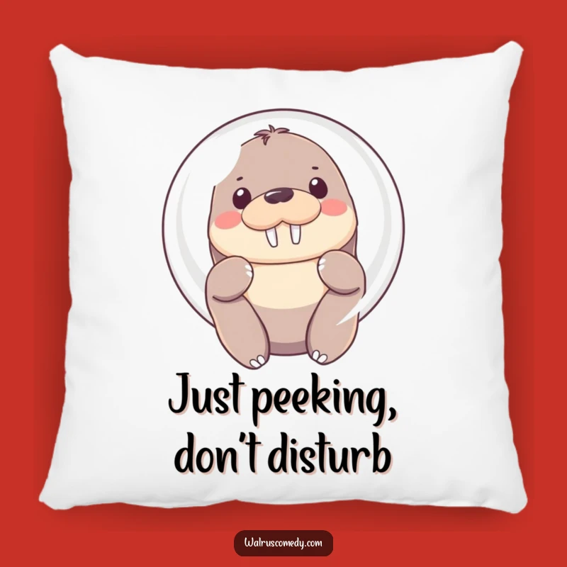 Funny Shy Walrus Pillow - Cozy Bubble Buddy, Comfy Funny Gift