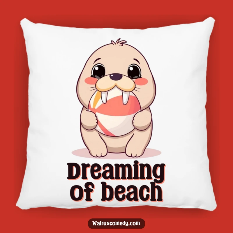 Kawaii Walrus Beach Ball Pillow - Cozy Cuteness, Perfect Funny Gift