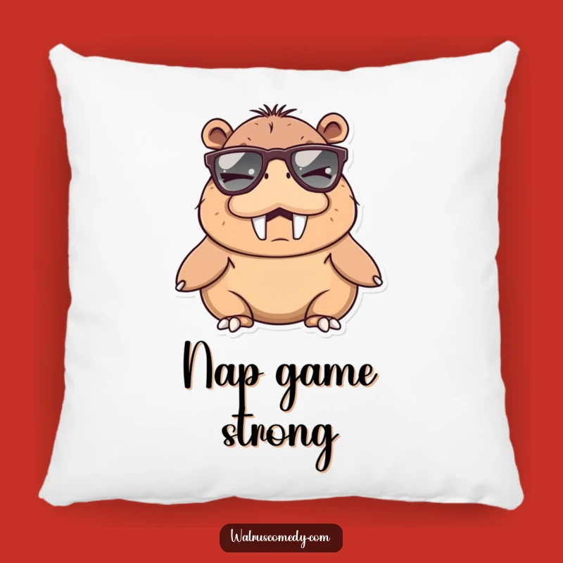 Soft Funny Walrus Sunglasses Pillow, Humorous Accent Gift for Cozy Vibes