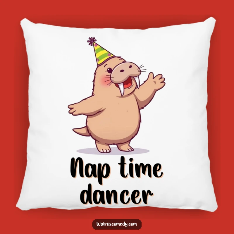 Funny Walrus Party Dance Pillow - Soft Cartoon Walrus Cushion, Perfect Funny Gift