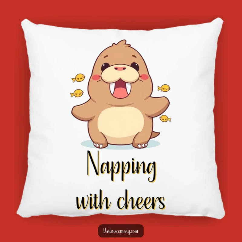 Soft Funny Walrus Cheering Pillow - Snuggle Up with Support!