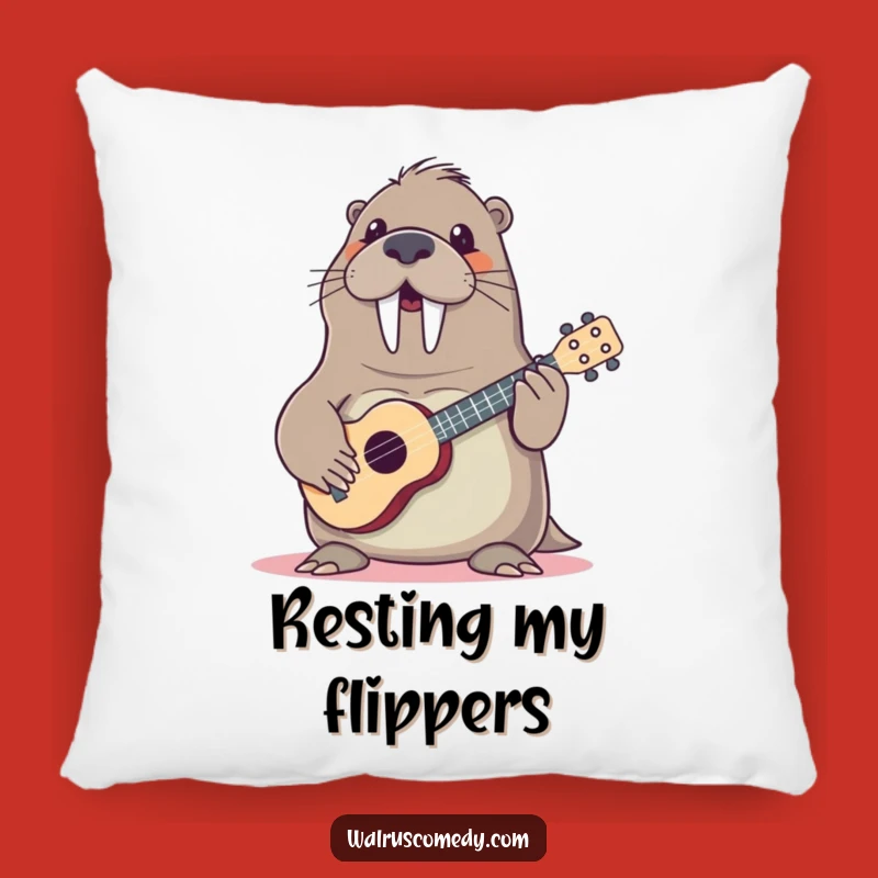 Cozy Funny Walrus Ukulele Pillow - Snuggle Up with Musical Joy!