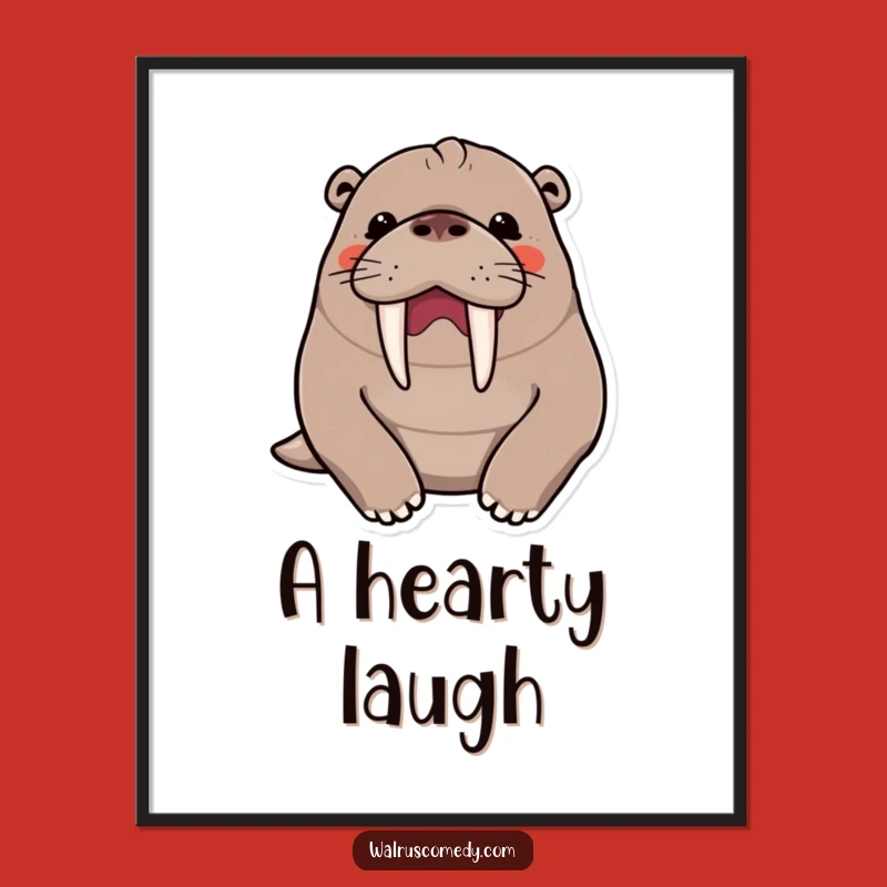 Funny Kawaii Walrus Chuckle Digital Art - Instant Joyful Decor!