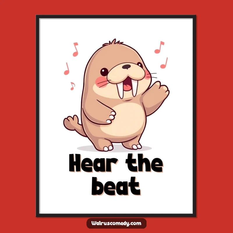 Funny Kawaii Walrus Dancing Digital Art - Instant Joyful Decor!