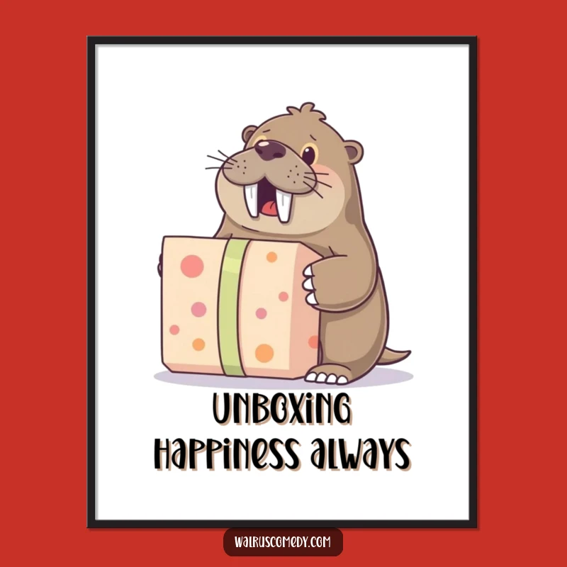 Funny Surprise Walrus Digital Art: Hilarious Gift Art Instant Download Gift!