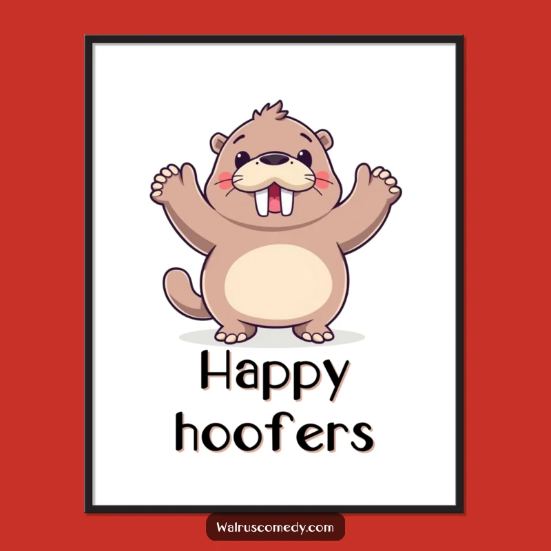 Funny Walrus Happy Dance Digital Art - Instant Joyful Wall Decor!