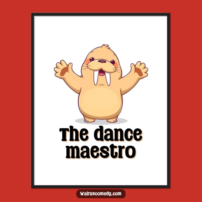 Funny Kawaii Walrus Dancing Digital Print: Instant Comical Decor - A Great Gift