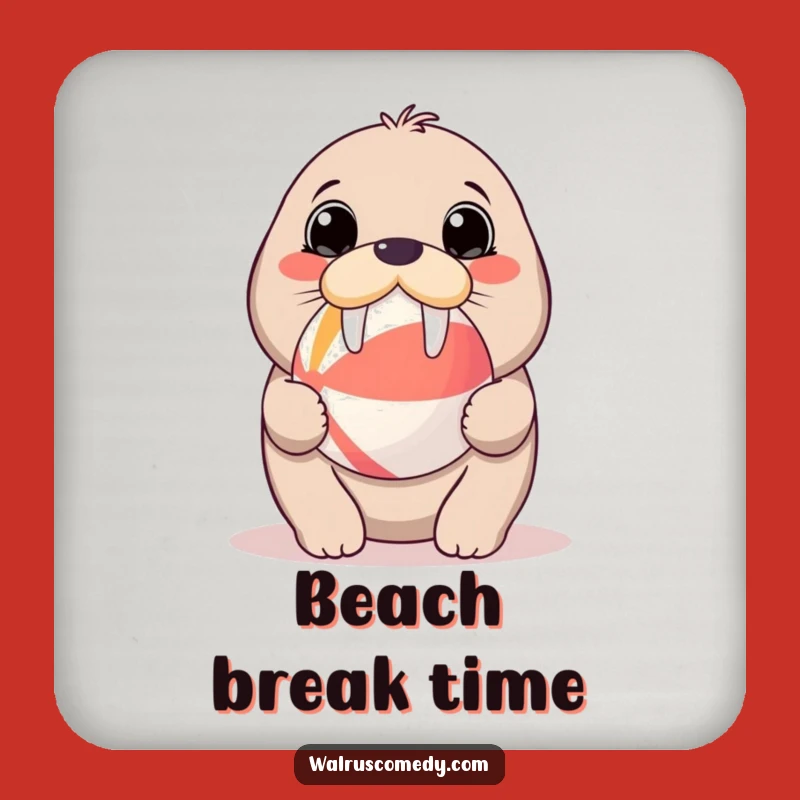 Kawaii Walrus Beach Ball Coaster - Protect Surfaces with Cute Humor, Funny Gift