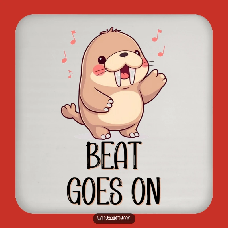 Funny Kawaii Walrus Coaster - Protect Surfaces with Rhythm!