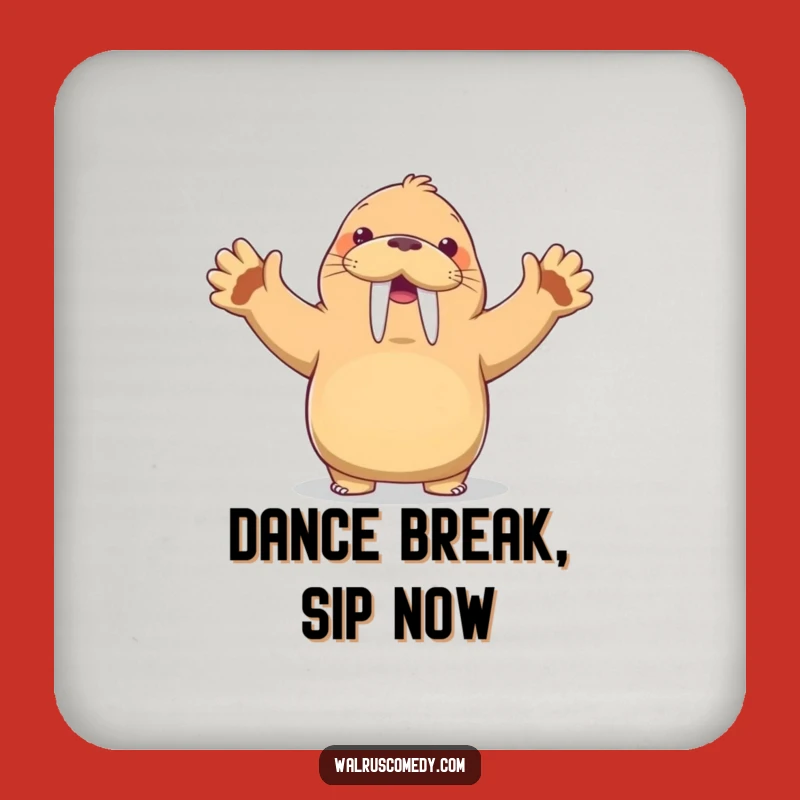 Funny Kawaii Walrus Dancing Coaster: Protect Your Surfaces with Style & Humor - Gift