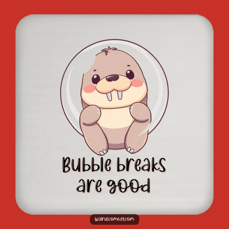 Funny Shy Walrus Coaster - Bubble Protector, Charming Funny Gift