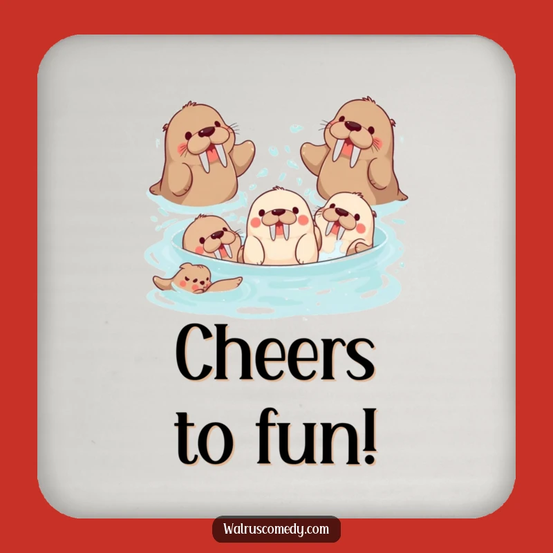 Funny Walrus Coaster - Splash Protector, Great Housewarming Gift