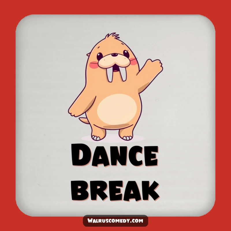 Funny Walrus Dance Coaster: Flipping Fun Protection, Humorous Bar Decor!