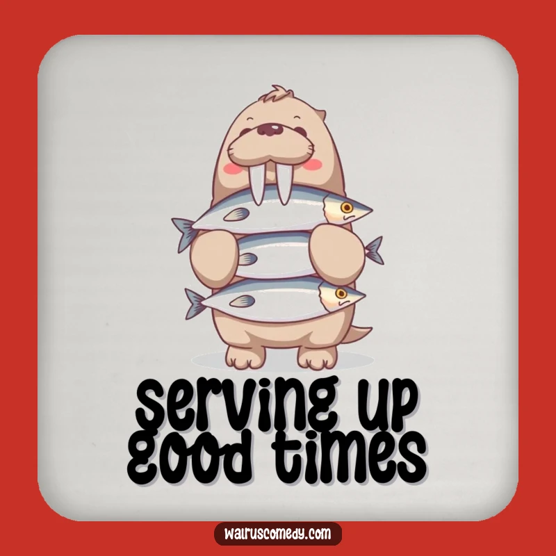 Funny Walrus Fish Balancing Coaster Set: Hilarious Table Protector